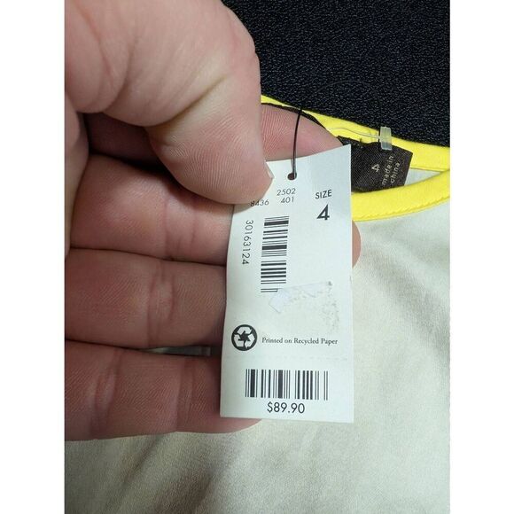 NWT The Limited Colorblock Dress - Yellow and Cream/Tan Women's Size 4 - Picture 3 of 5